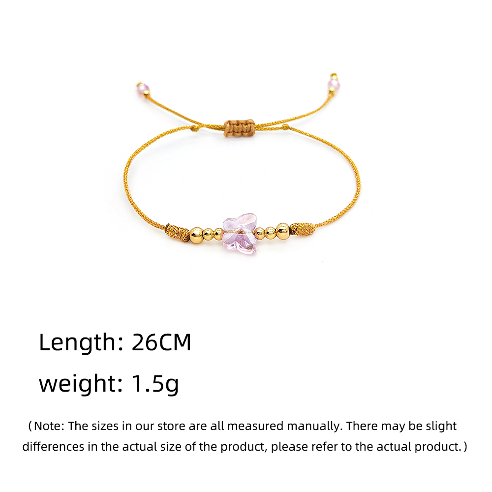 Wholesale Simple Style Butterfly Copper Beaded Drawstring Bracelets display picture 1