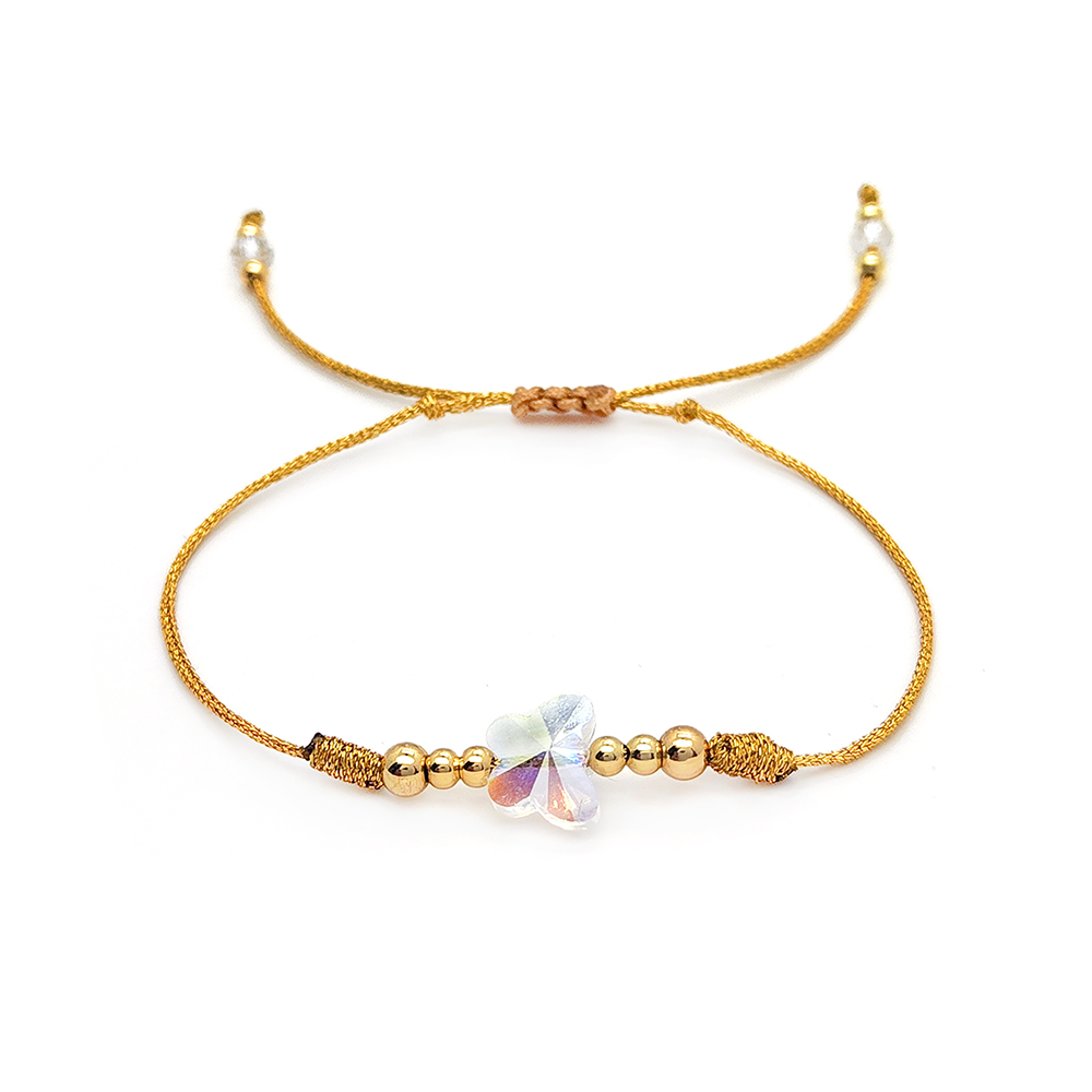 Wholesale Simple Style Butterfly Copper Beaded Drawstring Bracelets display picture 5