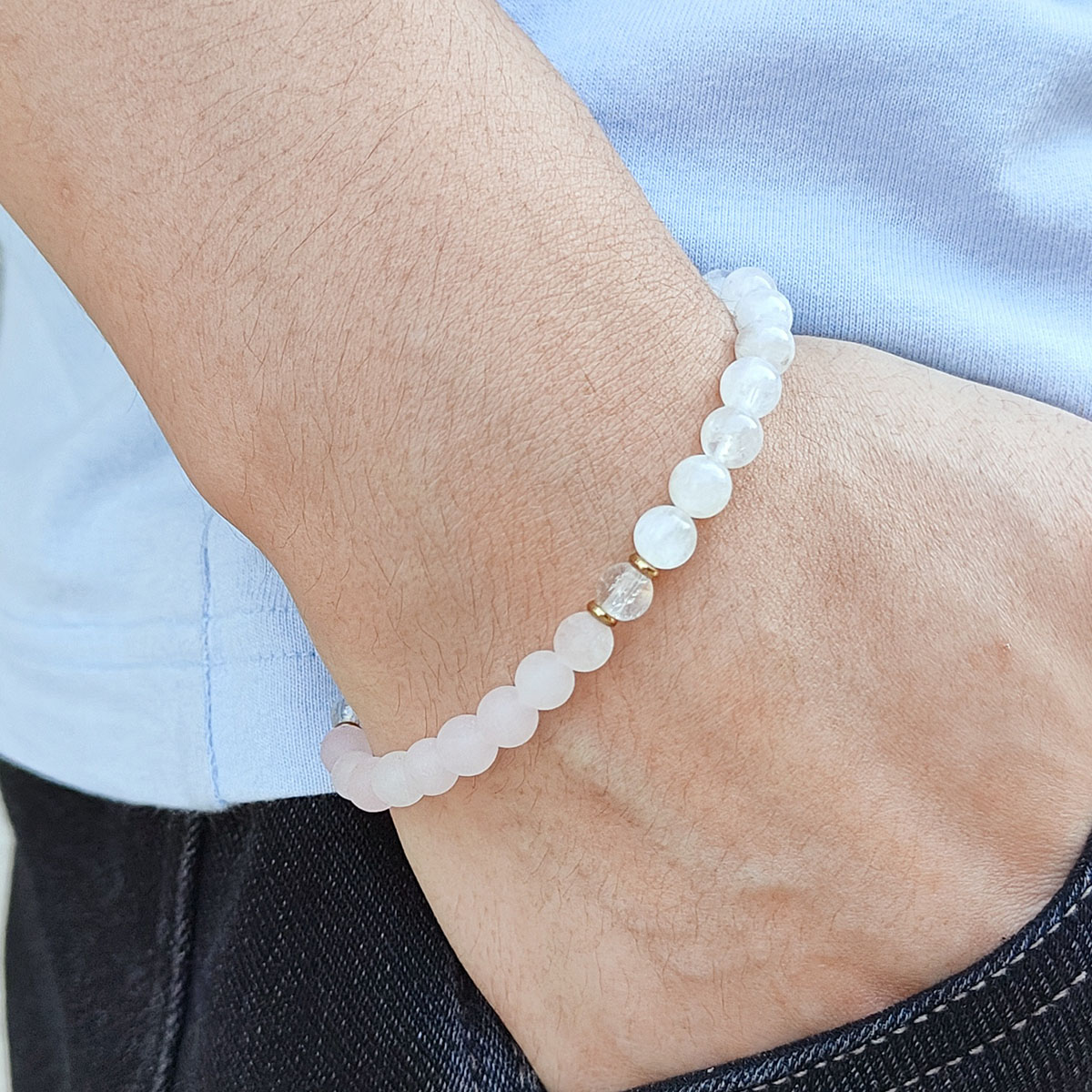 Beach Simple Style Round Natural Stone Beaded Women's Bracelets display picture 4