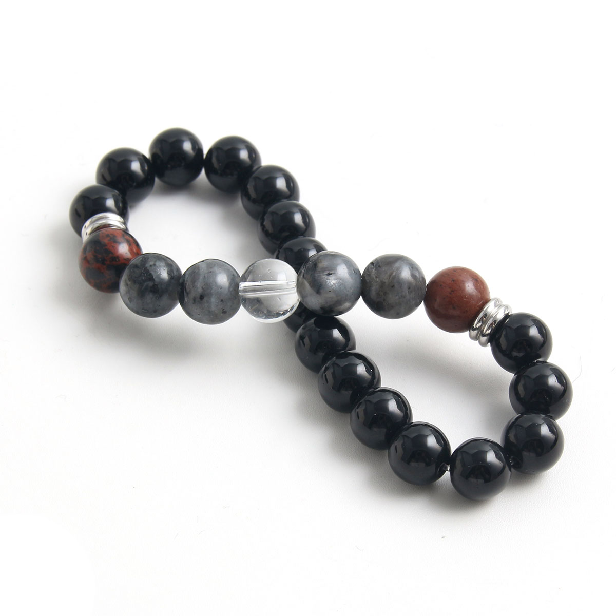 Classic Style Commute Round 304 Stainless Steel Natural Stone Beaded Handmade Men's Bracelets display picture 3