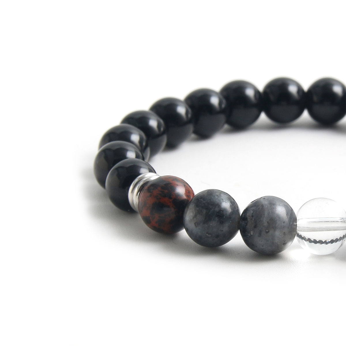 Classic Style Commute Round 304 Stainless Steel Natural Stone Beaded Handmade Men's Bracelets display picture 2