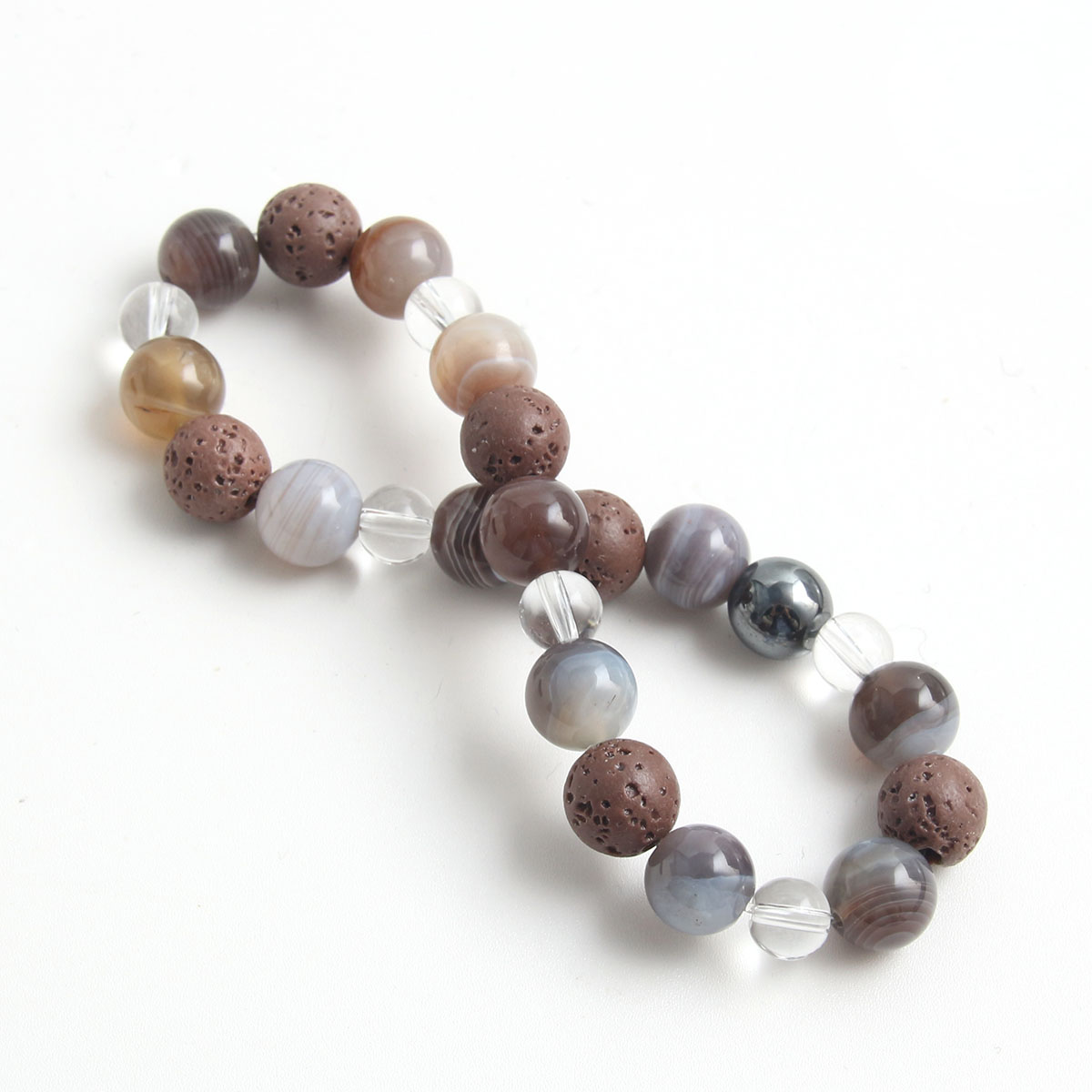 Simple Style Commute Round Natural Stone Volcanic Rock Beaded Handmade Unisex Bracelets display picture 2