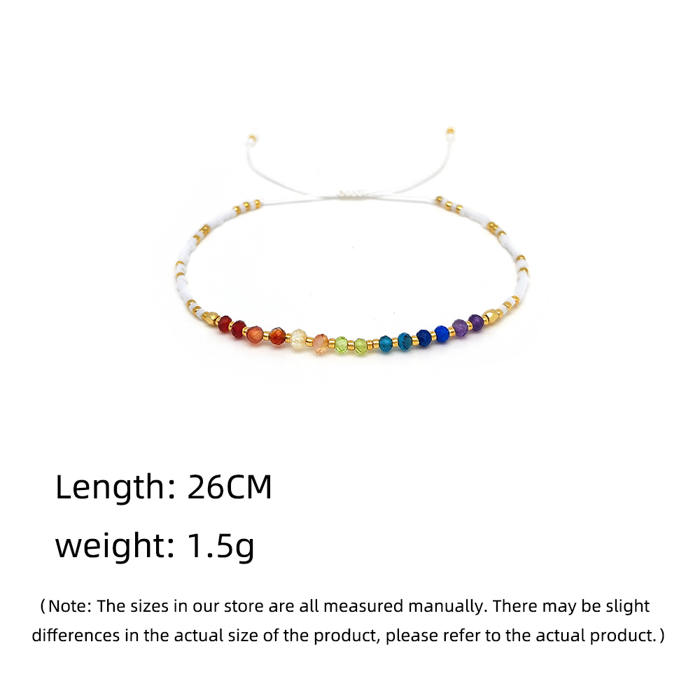 Simple Style Classic Style Rainbow Beaded Natural Stone Glass Beaded Women's Drawstring Bracelets display picture 9