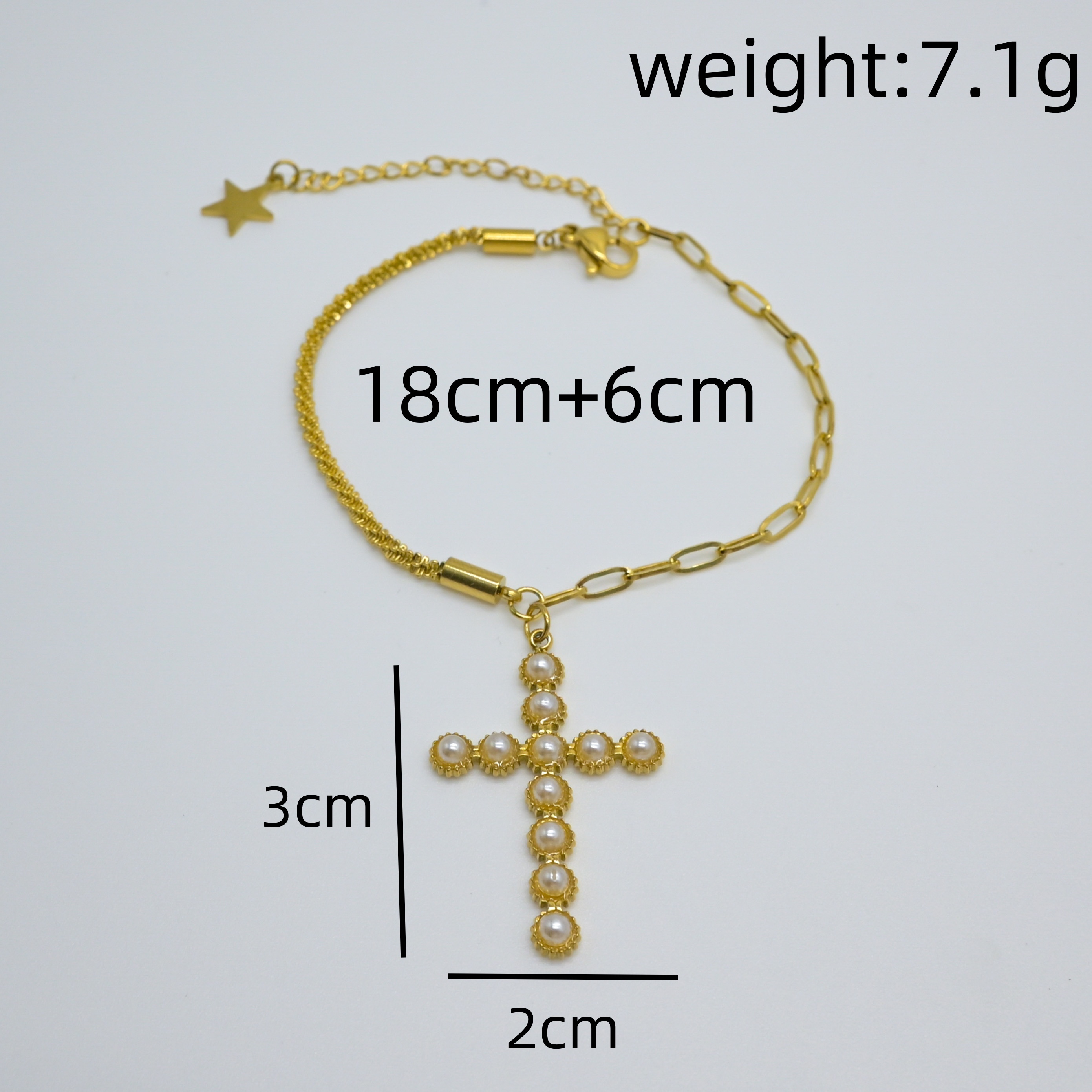 Titanium Steel Gold Plated Handmade Simple Style Enamel Plating Inlay Cross Four Leaf Clover Flower Turquoise Bracelets display picture 4
