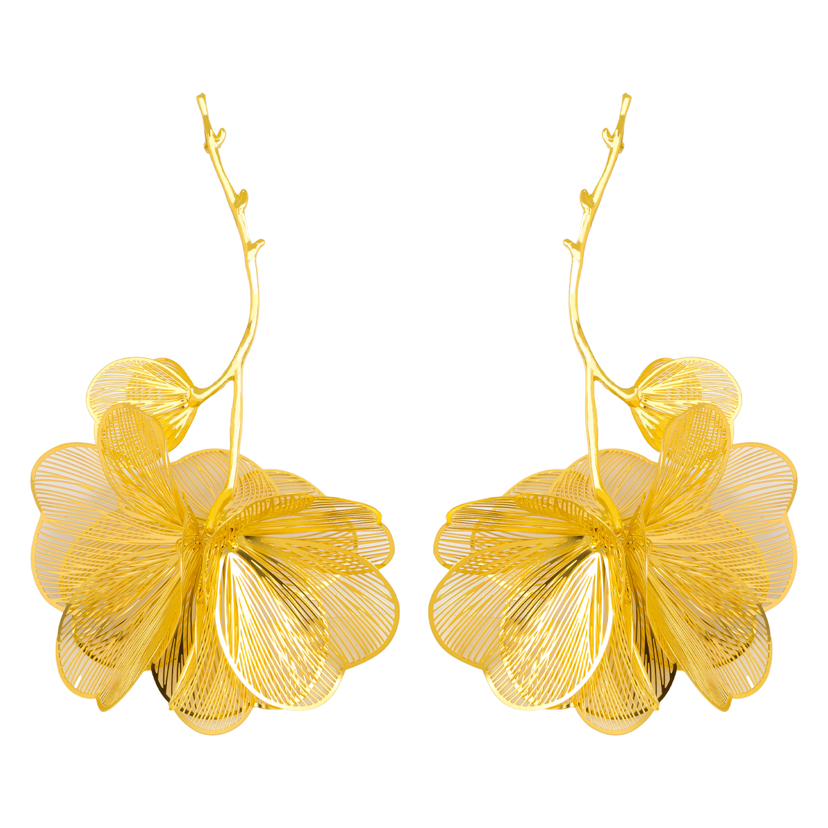 1 Pair Elegant Classic Style Flower Polishing Plating 304 Stainless Steel Alloy Drop Earrings display picture 11