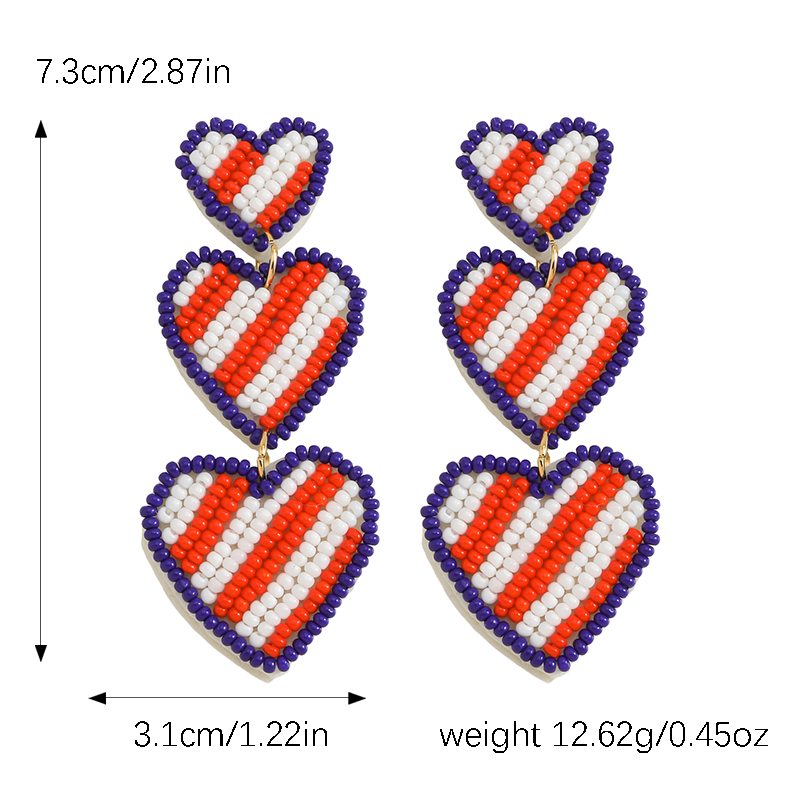 1 Pair Elegant Simple Style Classic Style Heart Shape Beaded Seed Bead Drop Earrings display picture 7