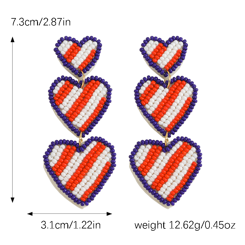 1 Par Elegante Estilo Simple Estilo Clásico Forma De Corazón Con Cuentas Cuenta De Semillas Pendientes De Gota display picture 7