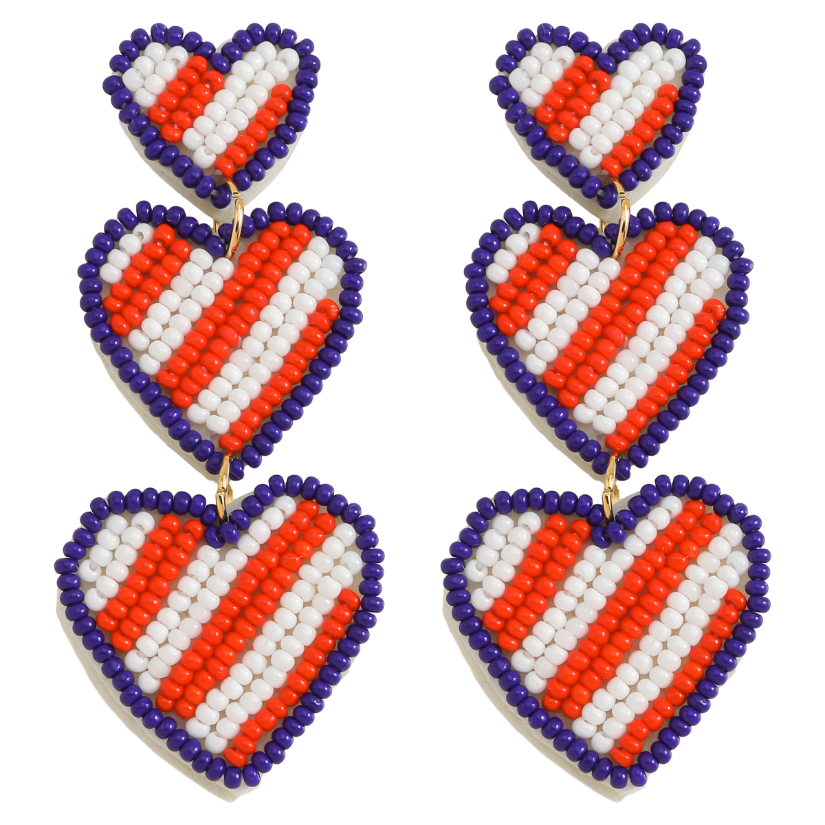1 Pair Elegant Simple Style Classic Style Heart Shape Beaded Seed Bead Drop Earrings display picture 10