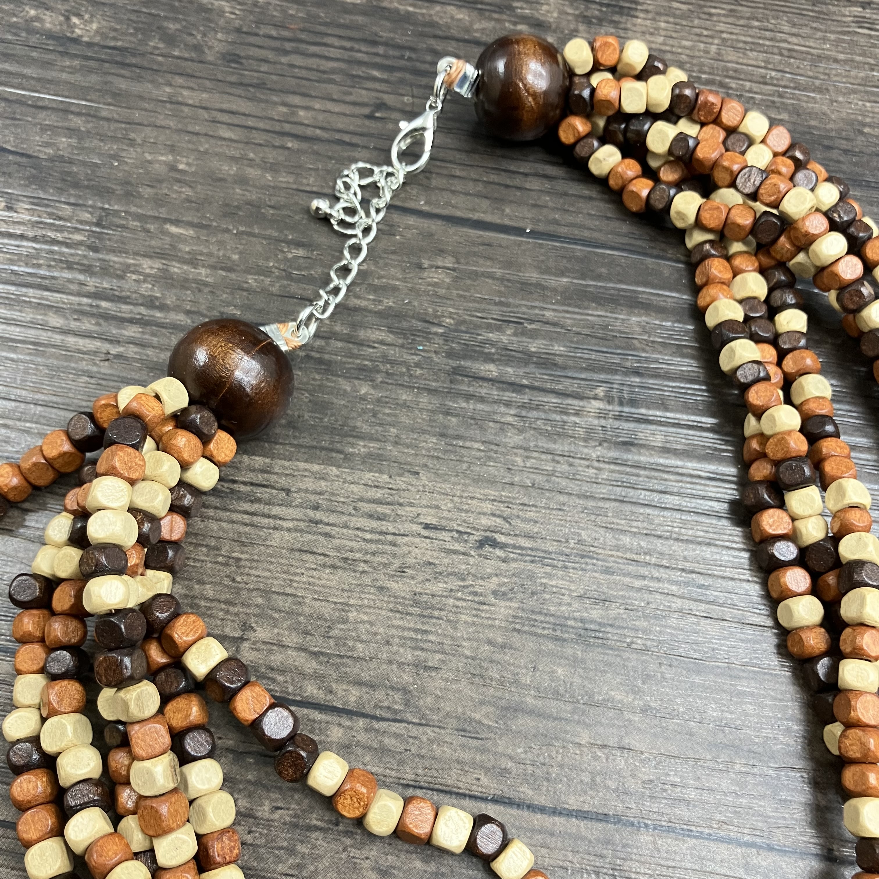 Wholesale Jewelry Vacation Ethnic Style Pastoral Geometric Wood Beaded Layered Layered Necklaces display picture 6