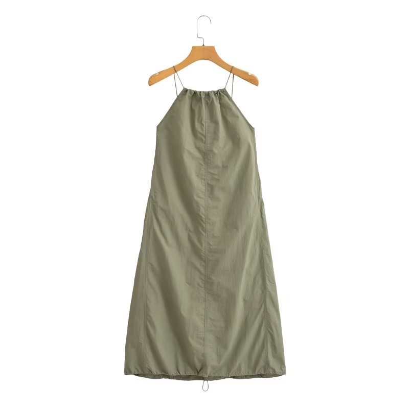 Women's Regular Dress Streetwear Strap Backless Sleeveless Solid Color Midi Dress Daily display picture 4