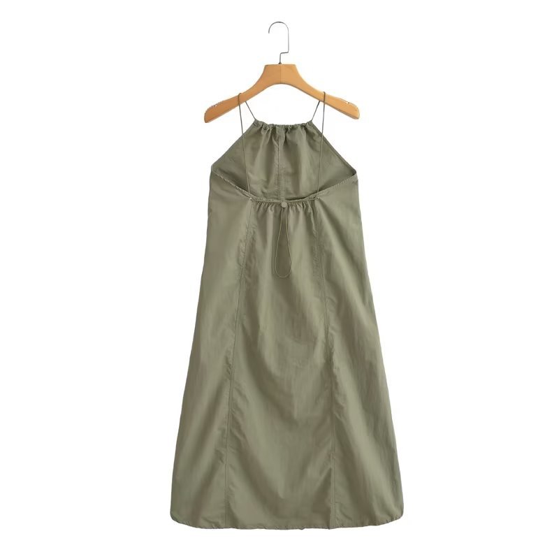 Women's Regular Dress Streetwear Strap Backless Sleeveless Solid Color Midi Dress Daily display picture 5