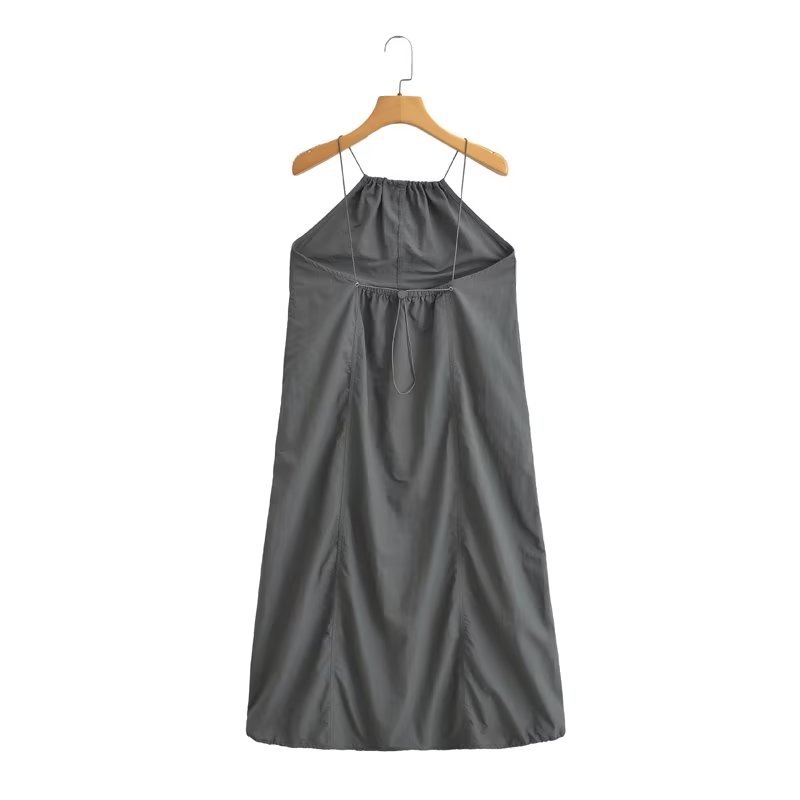 Women's Regular Dress Streetwear Strap Backless Sleeveless Solid Color Midi Dress Daily display picture 7