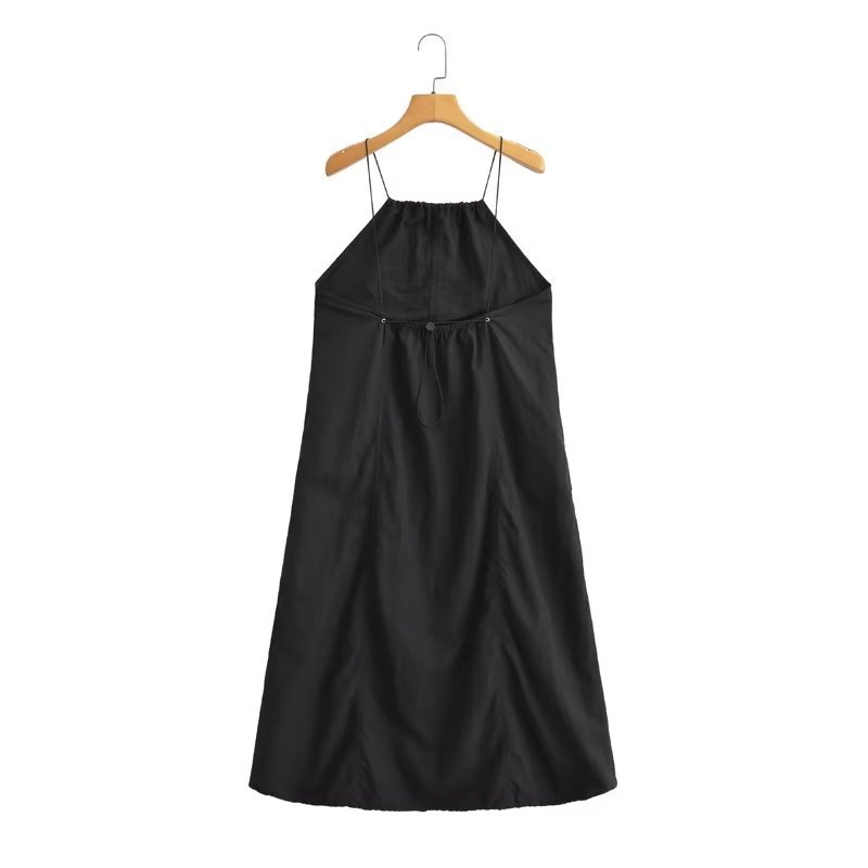Women's Regular Dress Streetwear Strap Backless Sleeveless Solid Color Midi Dress Daily display picture 9