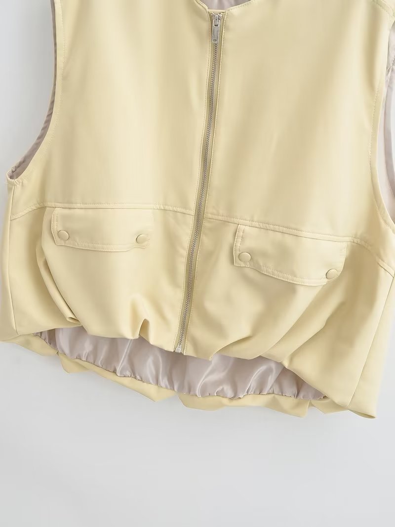 Women's Vintage Style Solid Color Pocket Vest display picture 4