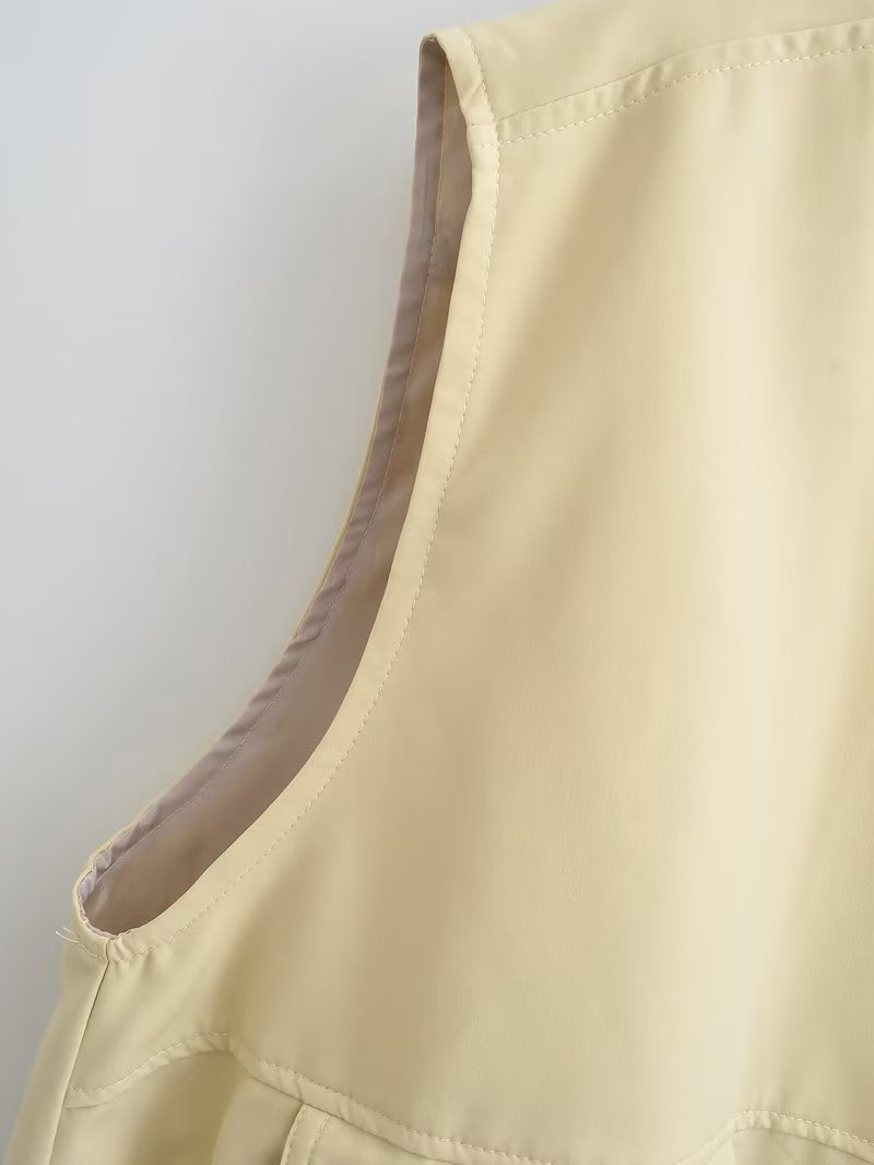 Women's Vintage Style Solid Color Pocket Vest display picture 5