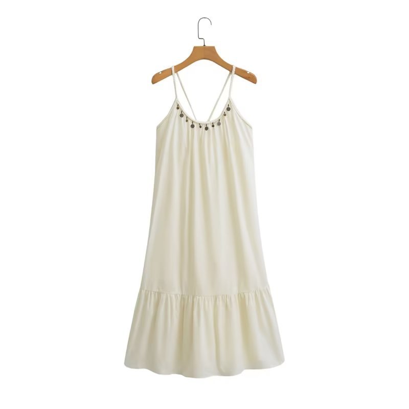 Women's Strap Dress Simple Style Strap Round Neck Sleeveless Solid Color Maxi Long Dress Holiday Daily display picture 2