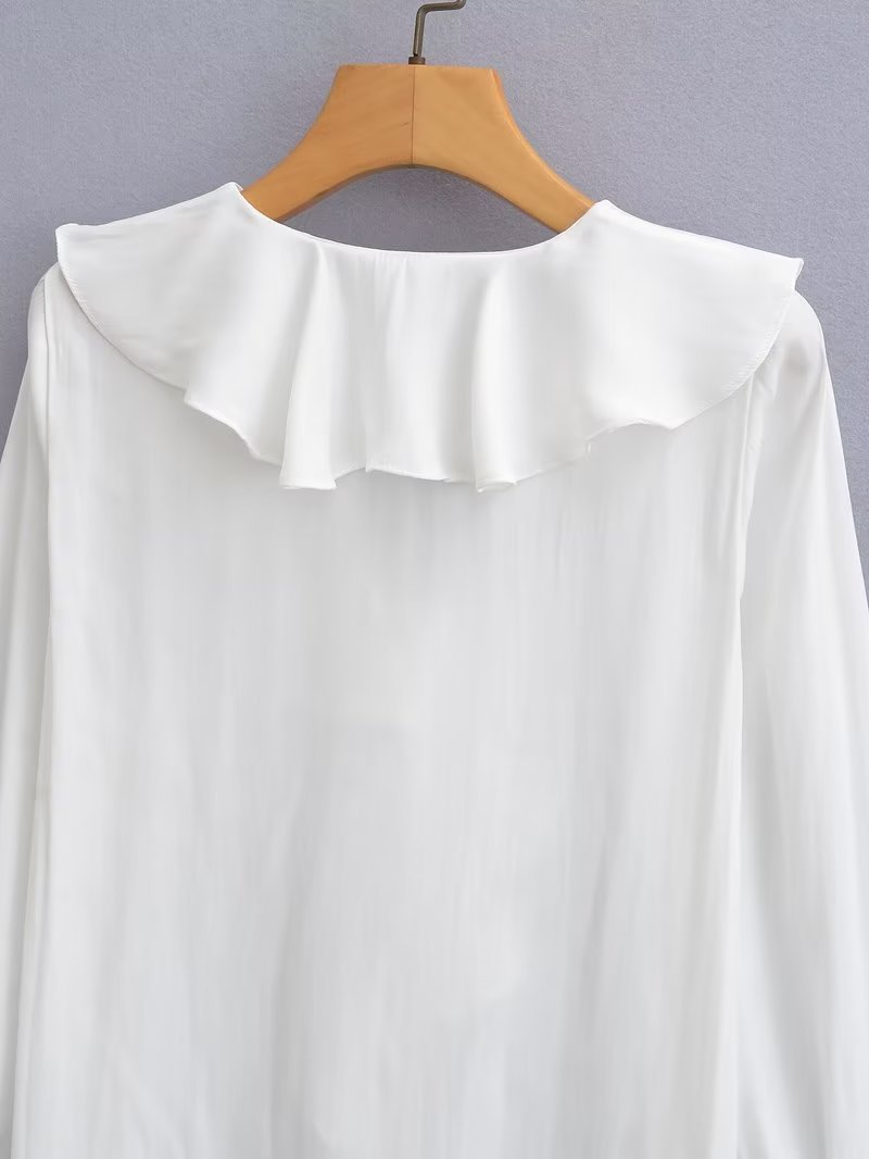 Women's Blouse Long Sleeve Blouses Button Simple Style Solid Color display picture 12