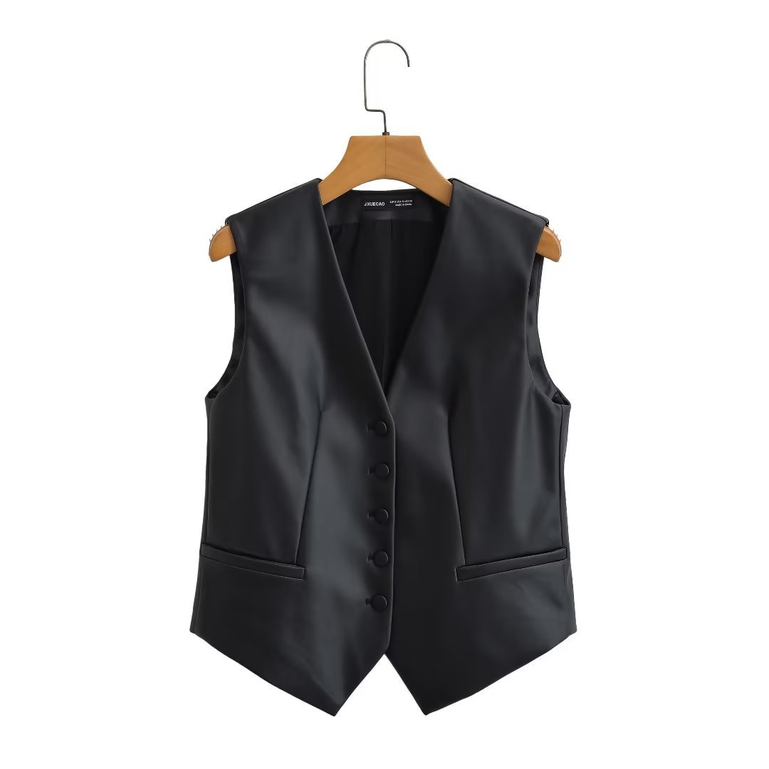 Women's Sleeveless Blazers Pocket Streetwear Solid Color display picture 2