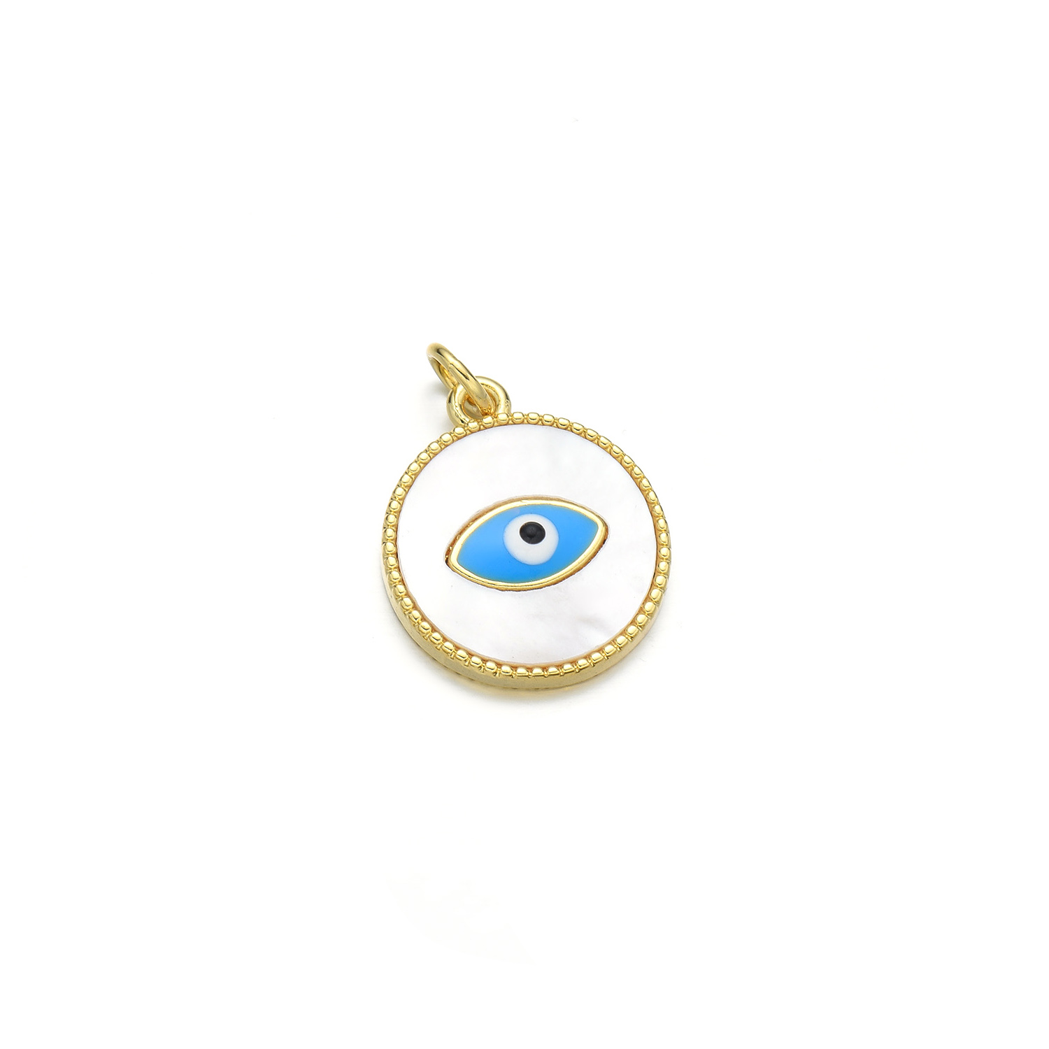 1 Piece Copper Zircon 18K Gold Plated Eye Pendant display picture 4