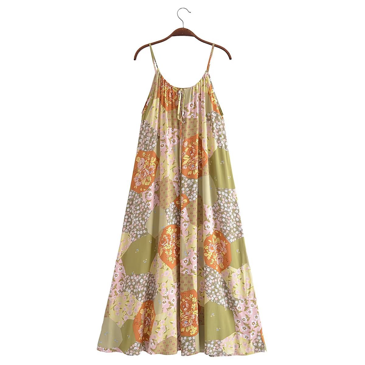 Women's Strap Dress Vacation Round Neck Printing Backless Sleeveless Ditsy Floral Maxi Long Dress Holiday Daily display picture 12