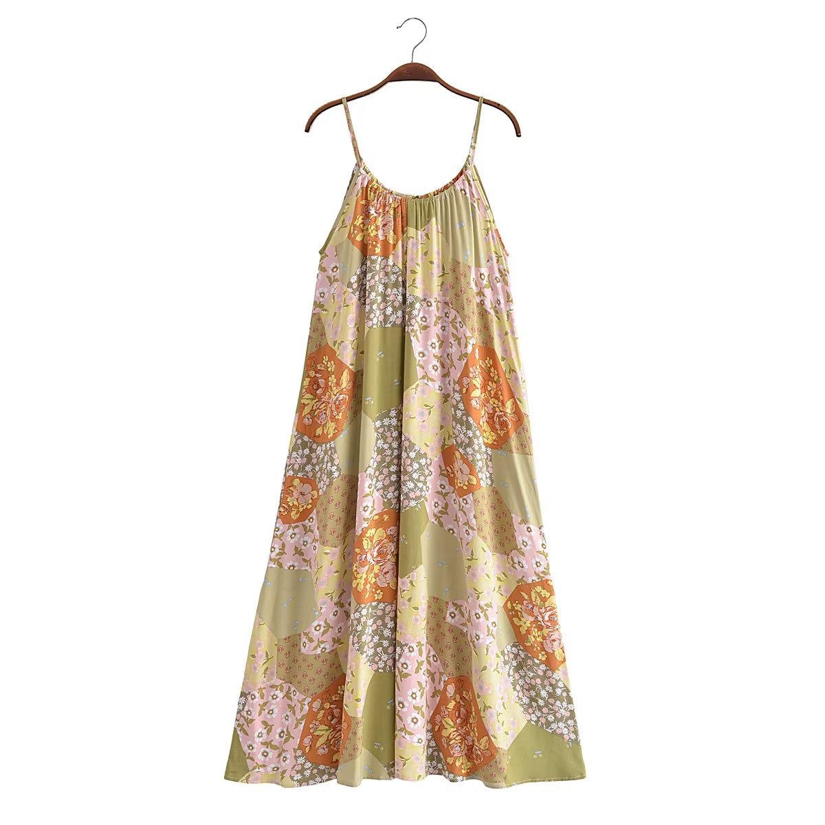 Women's Strap Dress Vacation Round Neck Printing Backless Sleeveless Ditsy Floral Maxi Long Dress Holiday Daily display picture 19