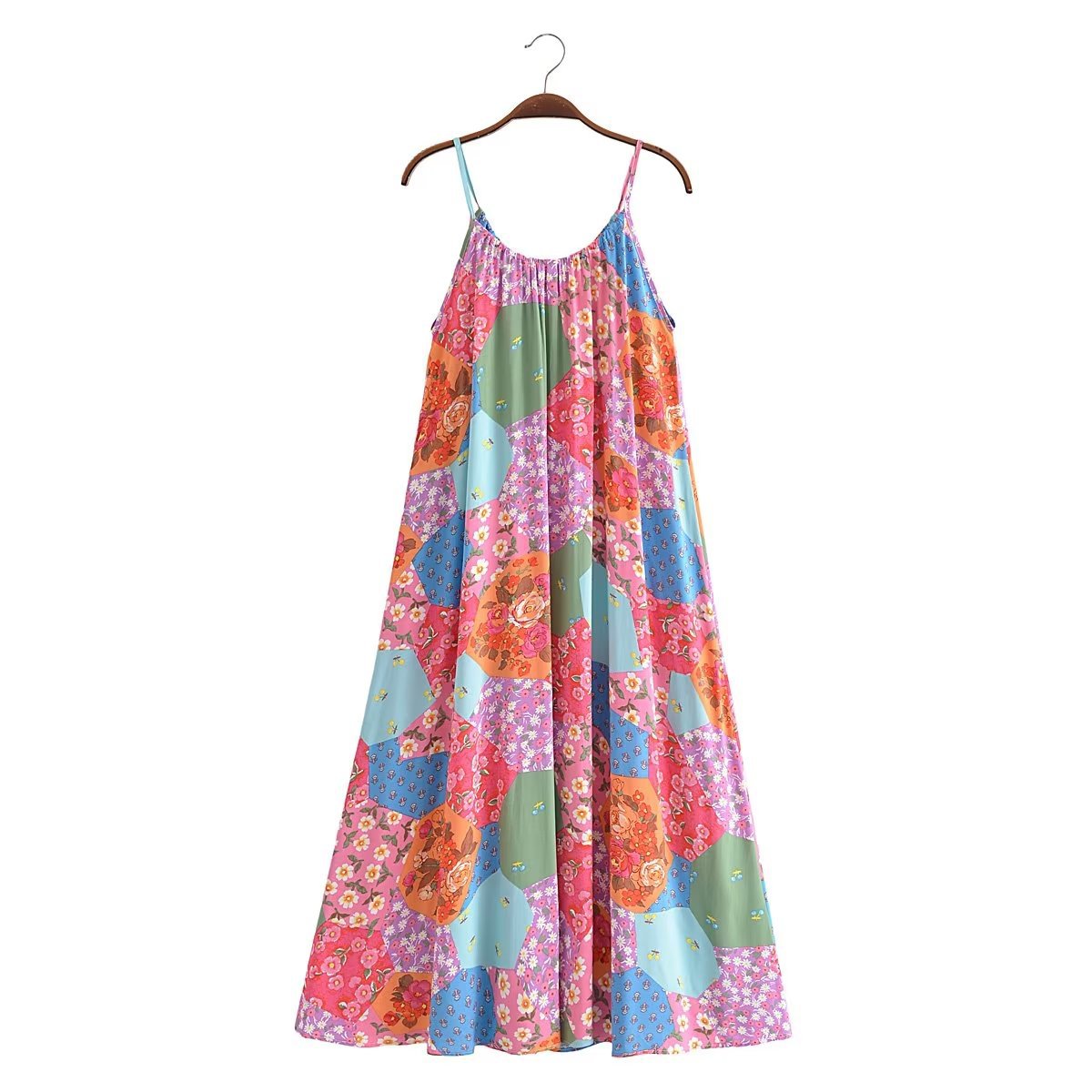 Women's Strap Dress Vacation Round Neck Printing Backless Sleeveless Ditsy Floral Maxi Long Dress Holiday Daily display picture 31