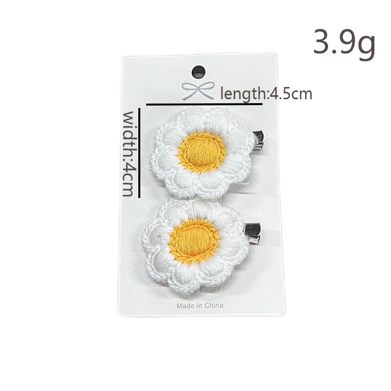 Women's Cute Sweet Flower Cloth Embroidery Appliques Hair Clip display picture 1