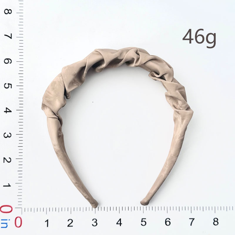 Women's Retro Simple Style Solid Color Pu Leather Pleated Hair Band display picture 1
