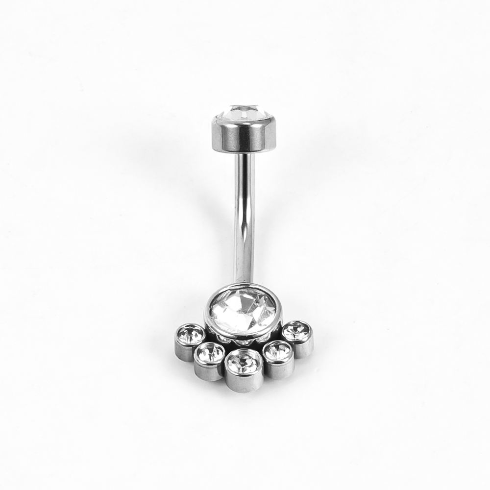 1 Piece Belly Rings Simple Style Solid Color 302 Stainless Steel 316 Stainless Steel  Polishing Plating Inlay Diamond 18K Gold Plated Belly Rings display picture 5
