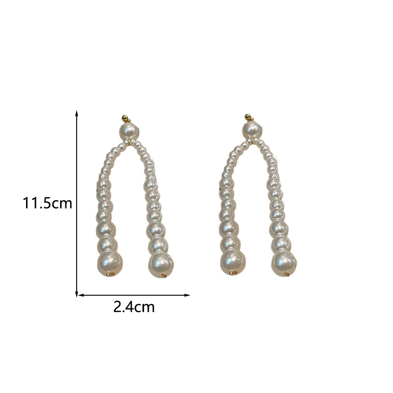 1 Pair Casual Elegant Pearl Inlay Imitation Pearl Sterling Silver Pearl Drop Earrings display picture 7