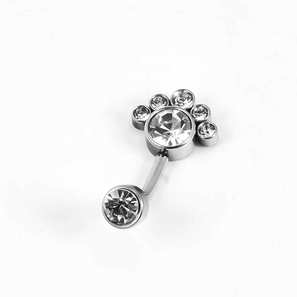 1 Piece Belly Rings Simple Style Solid Color 302 Stainless Steel 316 Stainless Steel  Polishing Plating Inlay Diamond 18K Gold Plated Belly Rings display picture 8