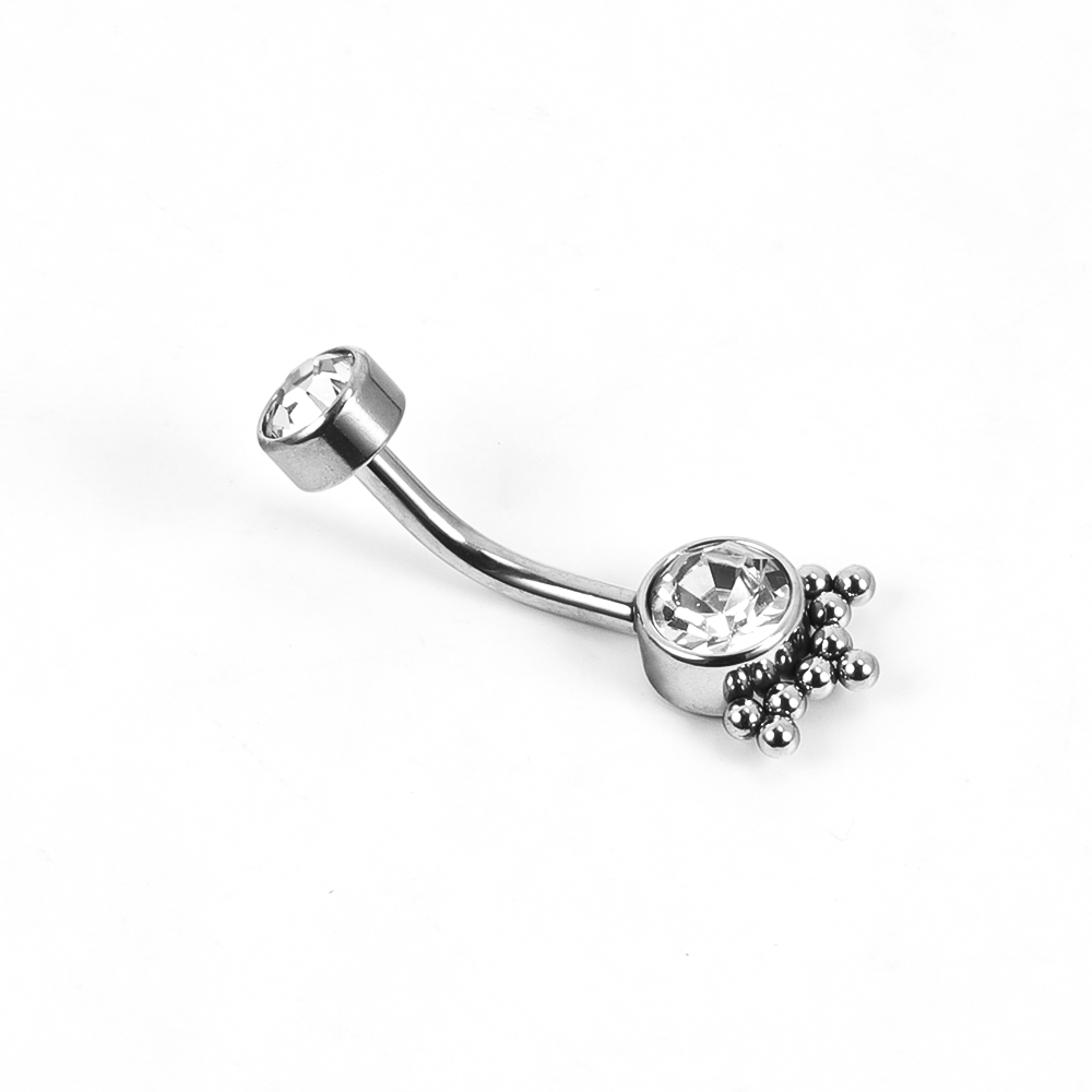 1 Piece Belly Rings Simple Style Solid Color 302 Stainless Steel 316 Stainless Steel  Polishing Plating Inlay Diamond 18K Gold Plated Belly Rings display picture 13
