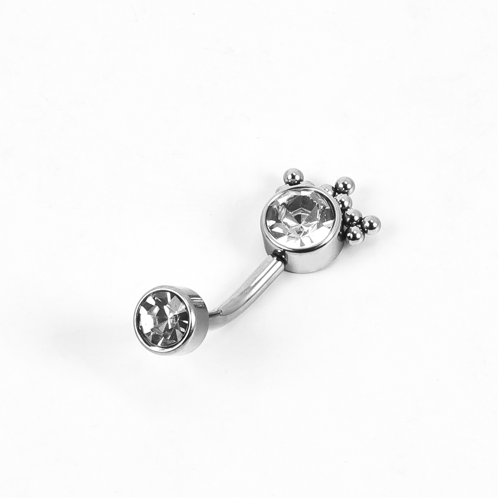 1 Piece Belly Rings Simple Style Solid Color 302 Stainless Steel 316 Stainless Steel  Polishing Plating Inlay Diamond 18K Gold Plated Belly Rings display picture 16