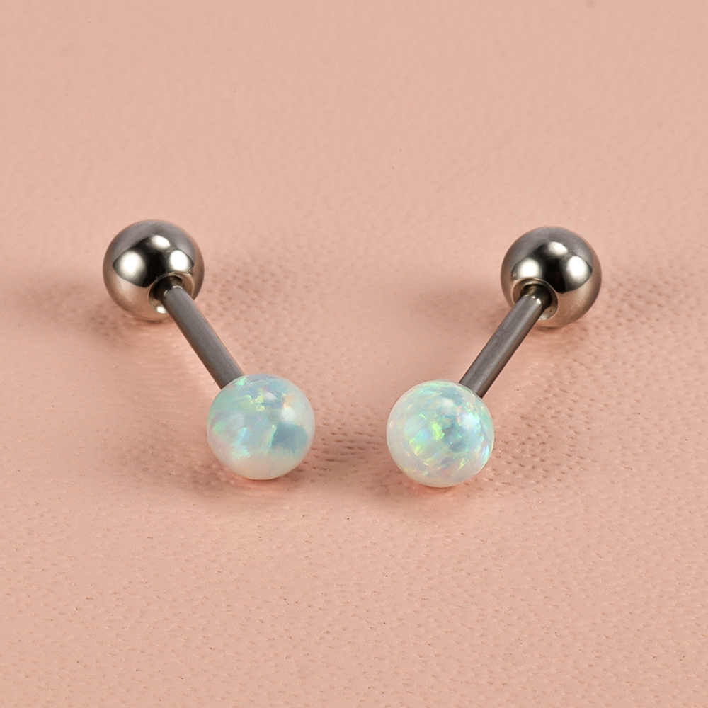 1 Pair Shiny Solid Color Polishing 201 Stainless Steel Gem Ear Studs display picture 9