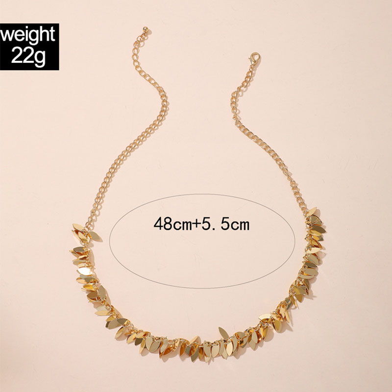 Wholesale Jewelry Luxurious Vacation Leaves Alloy Silver Plated Chain Necklace display picture 1