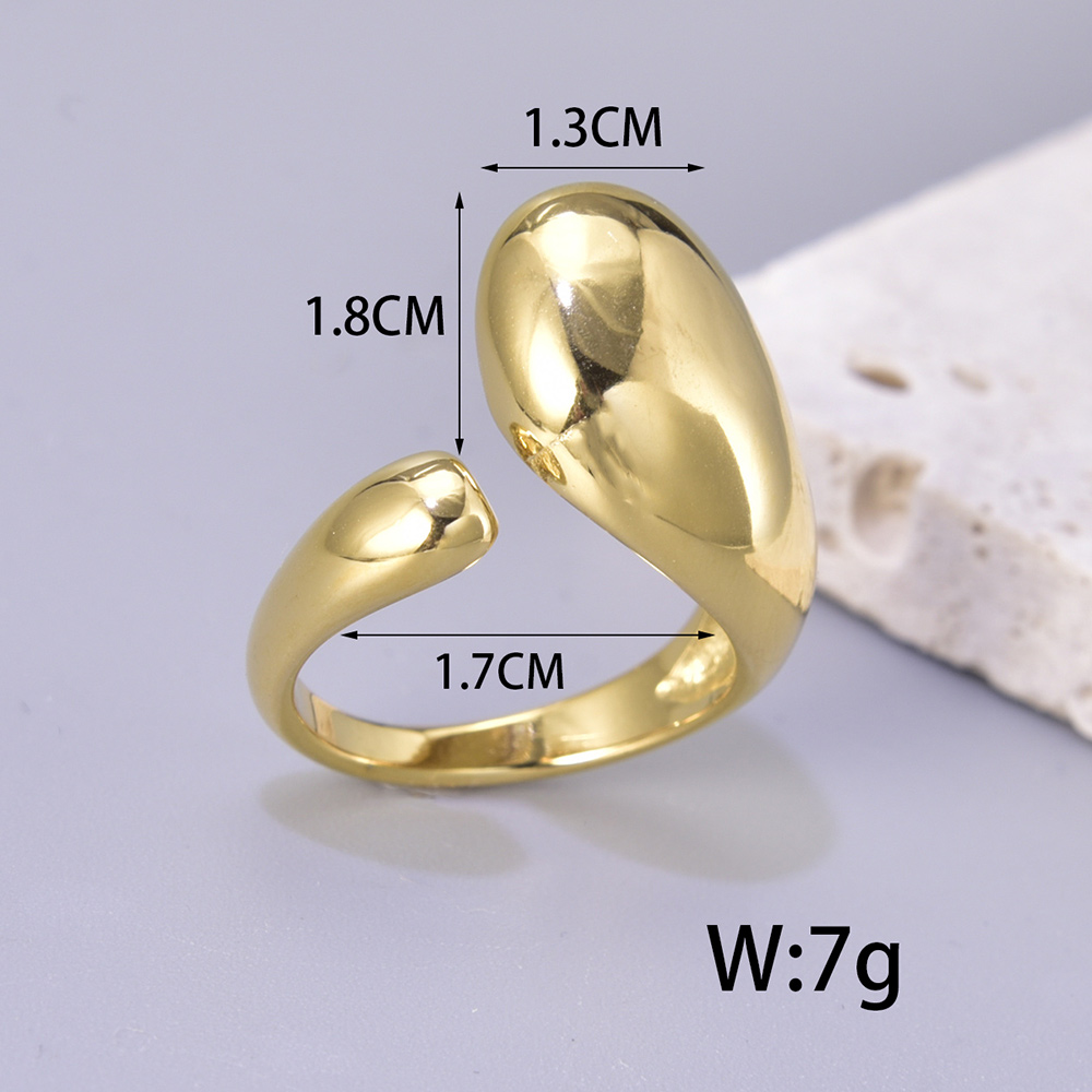 Simple Style Solid Color Titanium Steel 18K Gold Plated Open Rings In Bulk display picture 10