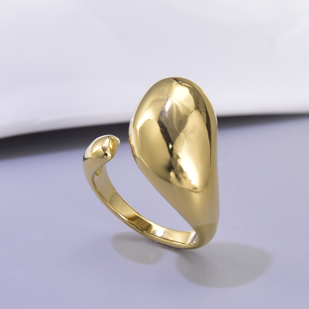 Simple Style Solid Color Titanium Steel 18K Gold Plated Open Rings In Bulk display picture 4