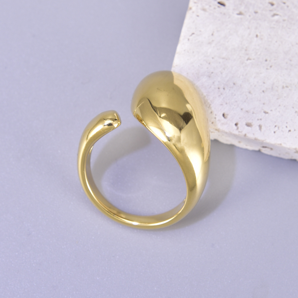 Simple Style Solid Color Titanium Steel 18K Gold Plated Open Rings In Bulk display picture 1