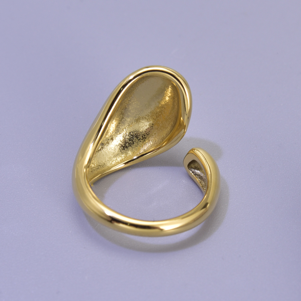 Simple Style Solid Color Titanium Steel 18K Gold Plated Open Rings In Bulk display picture 3