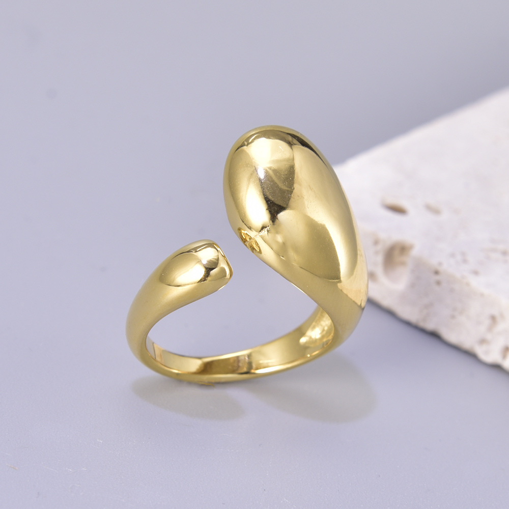 Simple Style Solid Color Titanium Steel 18K Gold Plated Open Rings In Bulk display picture 5