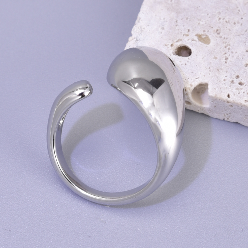 Simple Style Solid Color Titanium Steel 18K Gold Plated Open Rings In Bulk display picture 11
