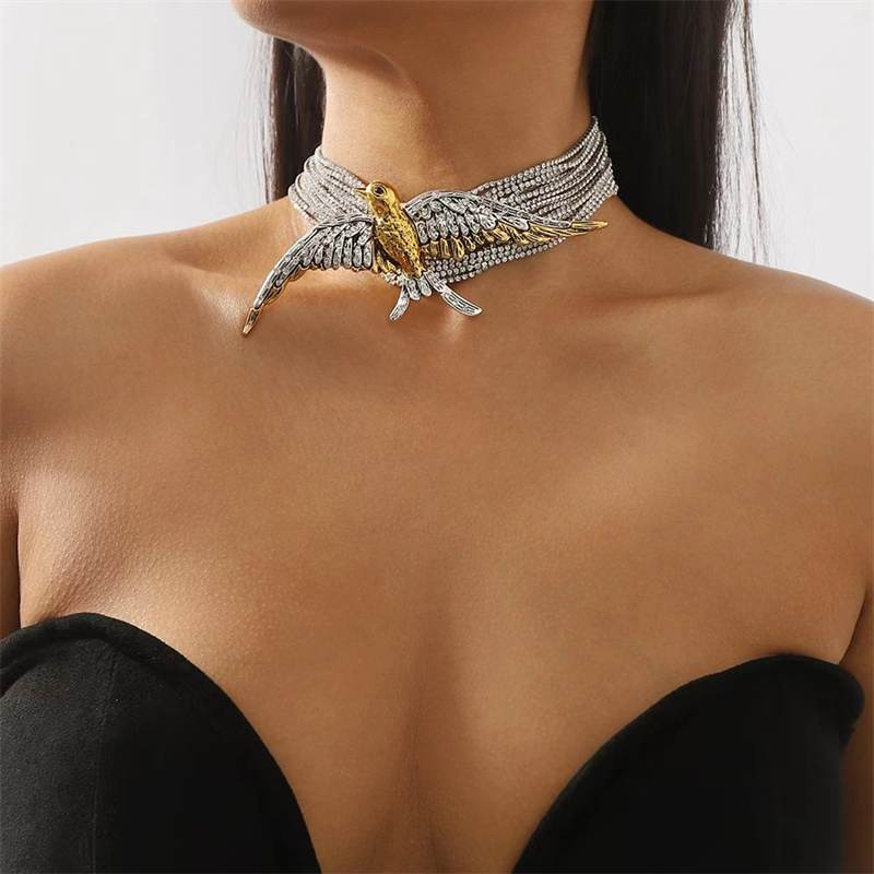 Wholesale Jewelry Glam Retro Animal Alloy Copper Rhinestones Gold Plated Silver Plated Plating Inlay Choker display picture 2