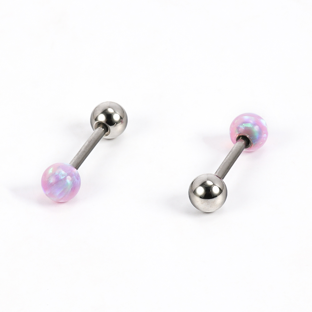 1 Pair Shiny Solid Color Polishing 201 Stainless Steel Gem Ear Studs display picture 2