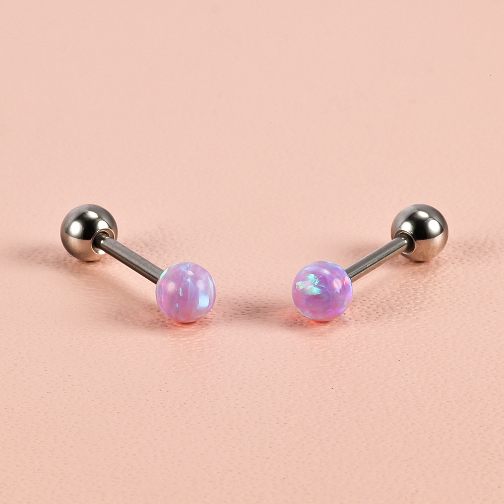 1 Pair Shiny Solid Color Polishing 201 Stainless Steel Gem Ear Studs display picture 4