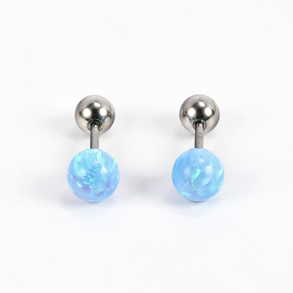 1 Pair Shiny Solid Color Polishing 201 Stainless Steel Gem Ear Studs display picture 5