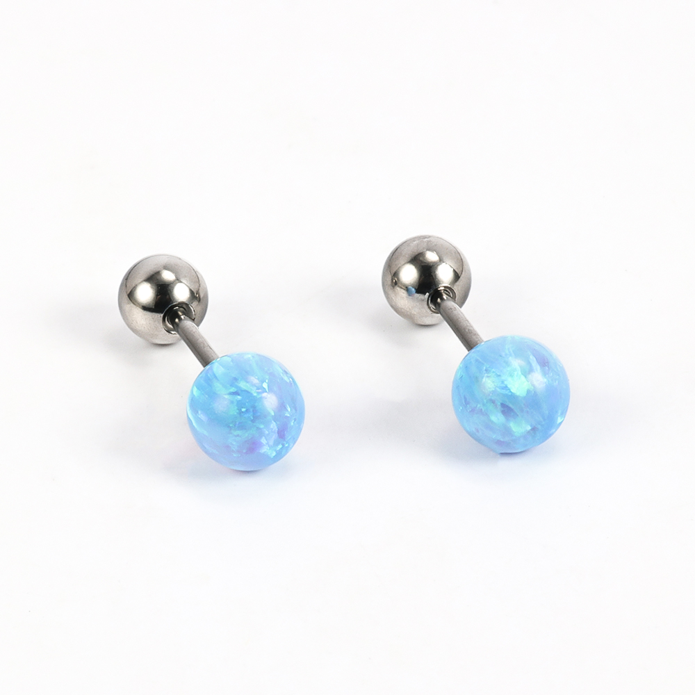 1 Pair Shiny Solid Color Polishing 201 Stainless Steel Gem Ear Studs display picture 6
