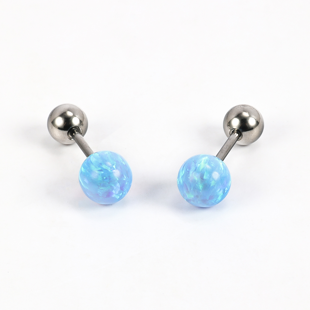 1 Pair Shiny Solid Color Polishing 201 Stainless Steel Gem Ear Studs display picture 8