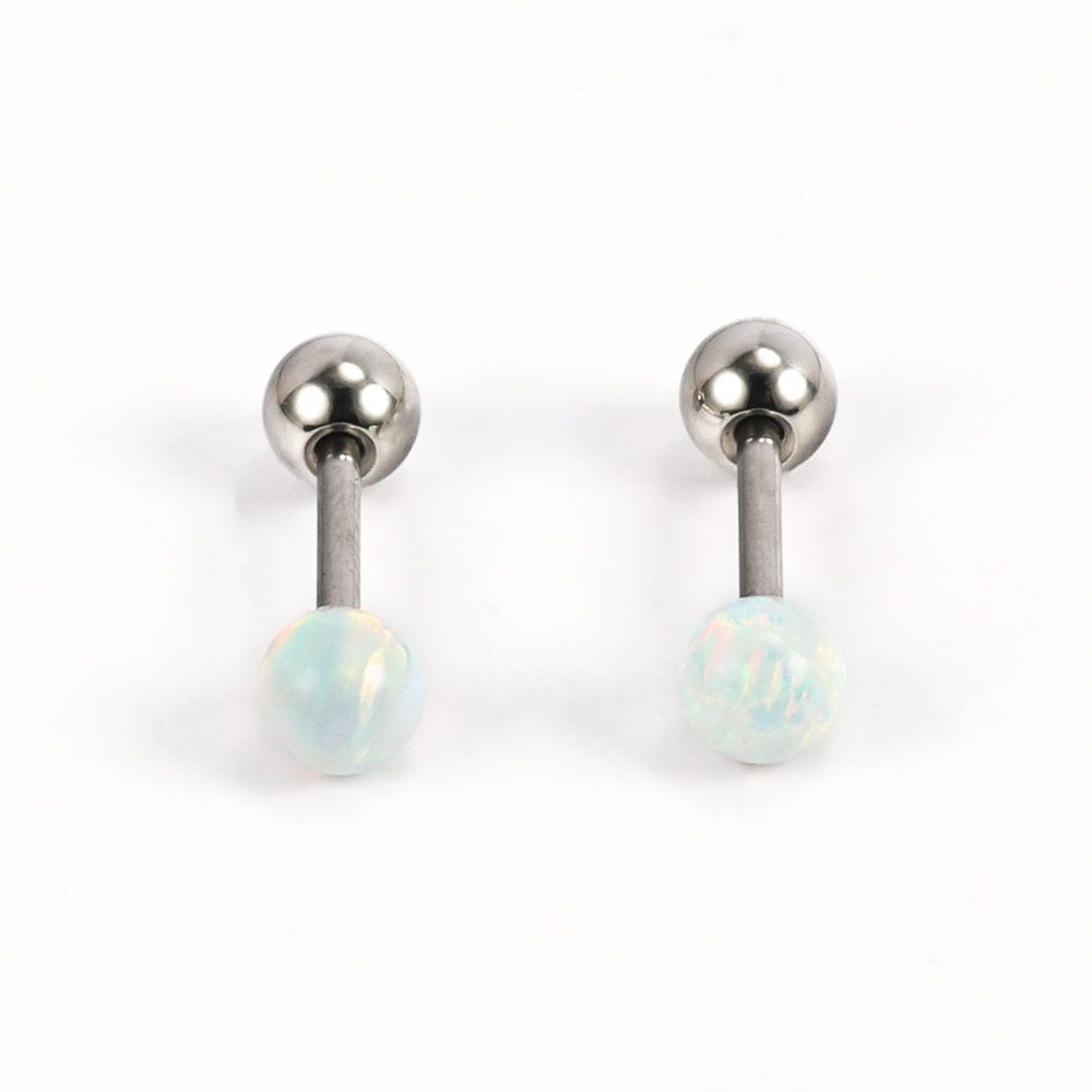1 Pair Shiny Solid Color Polishing 201 Stainless Steel Gem Ear Studs display picture 10