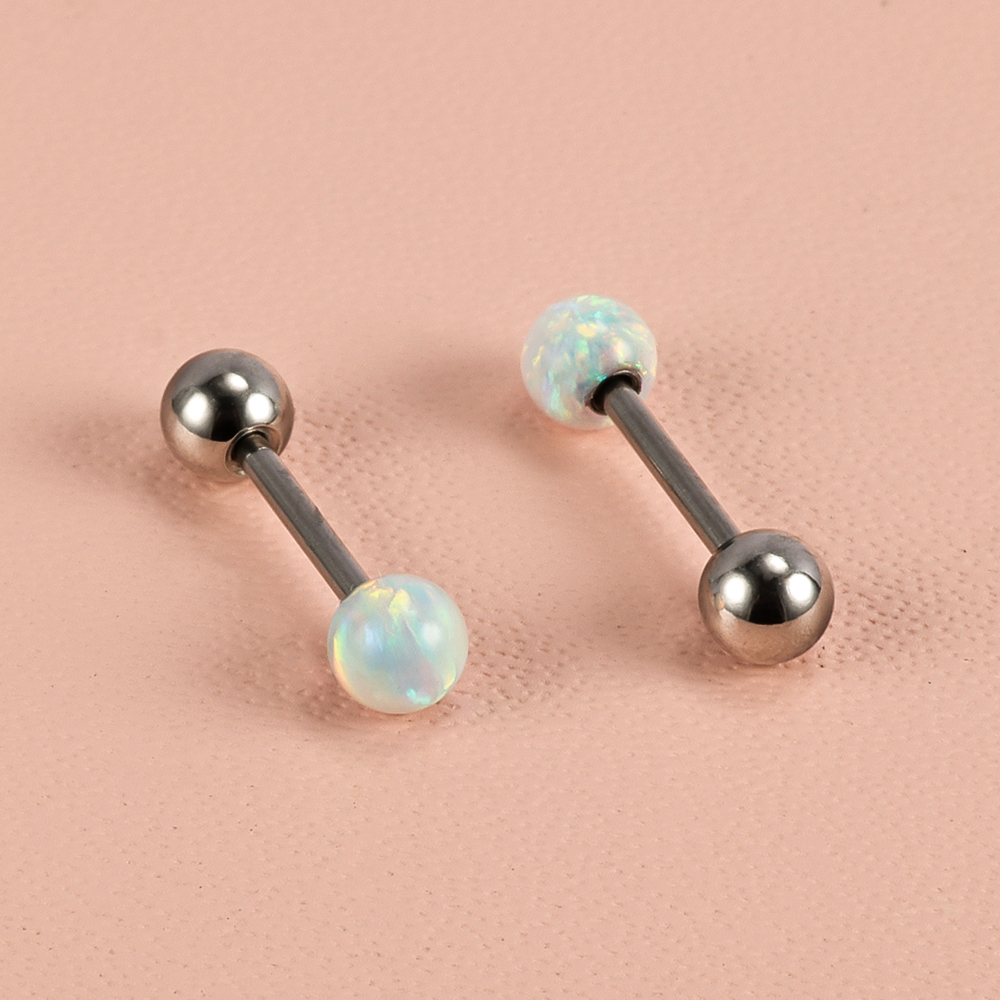 1 Pair Shiny Solid Color Polishing 201 Stainless Steel Gem Ear Studs display picture 12