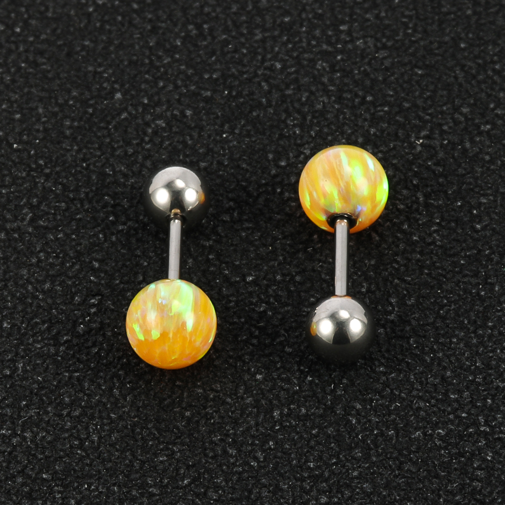 1 Pair Shiny Solid Color Polishing 201 Stainless Steel Gem Ear Studs display picture 15